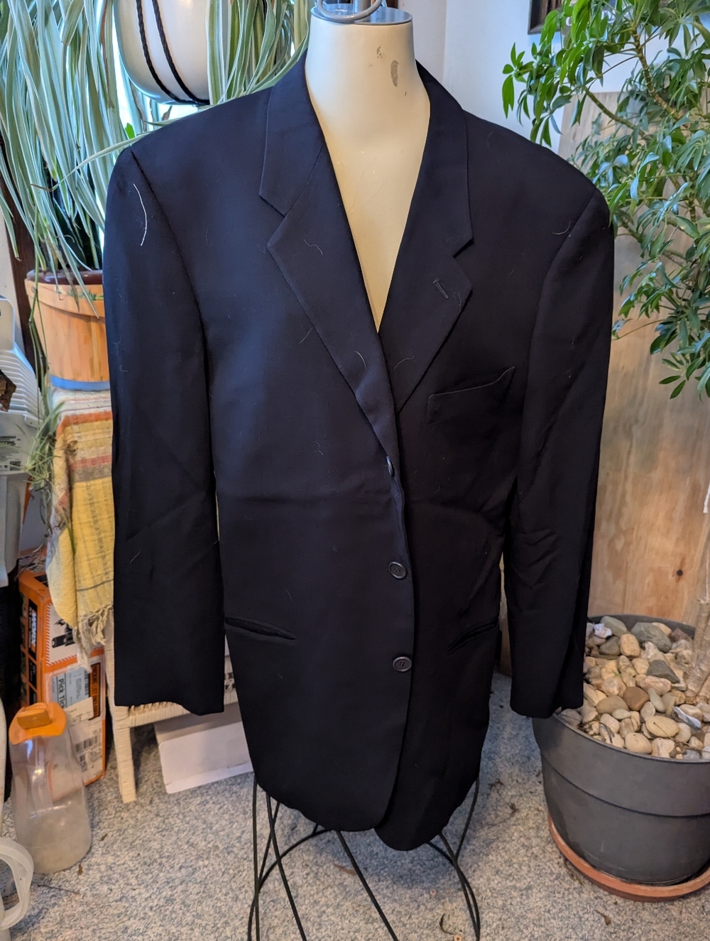 Italian Georgio Armani Sold At Barney's NY.100% Pure Virgin Wool Mens Coat 44R
